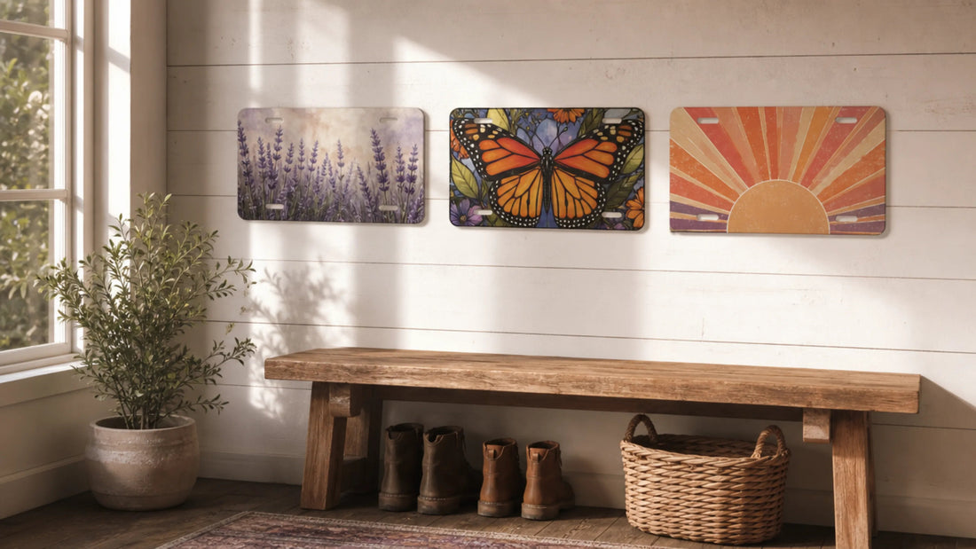 License Plate Art: How to Display Decorative Plates on Your Wall, Garage, and Car - Road Muse