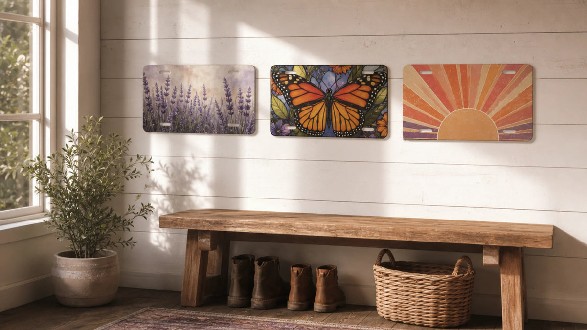 License Plate Art: How to Display Decorative Plates on Your Wall, Garage, and Car - Road Muse