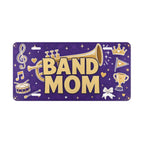 band mom vanity plate lifestyle shot — musical BAND MOM marching band license plate