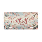 mom cherry blossom birds vanity plate — blush pink songbird cherry blossom MOM license plate