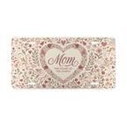 mom heart of the family vanity plate — blush rose floral heart wreath sentimental license plate