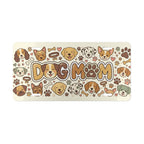 dog mom puppy faces vanity plate — warm earthy paw print bone license plate