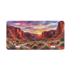 front view of desert canyon vanity plate — full color aluminum license plate art