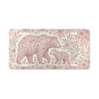 floral bear mom and cub vanity plate — blush rose sage floral nursery license plate