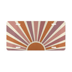 retro sunrise terracotta rose vanity plate — muted terracotta dusty rose and cream license plate