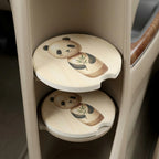 soapstone drink coaster with bamboo panda design — fits most car cup holders