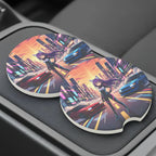 Anime Catgirl Street Racing Car Coasters Set - Road Muse