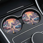 Anime Catgirl Street Racing Car Coasters Set - Road Muse