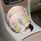 Anime Girl Kimono Cherry Blossom Car Coasters Set - Road Muse