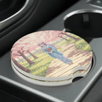 Anime Girl Kimono Cherry Blossom Car Coasters Set - Road Muse