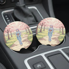 Anime Girl Kimono Cherry Blossom Car Coasters Set - Road Muse