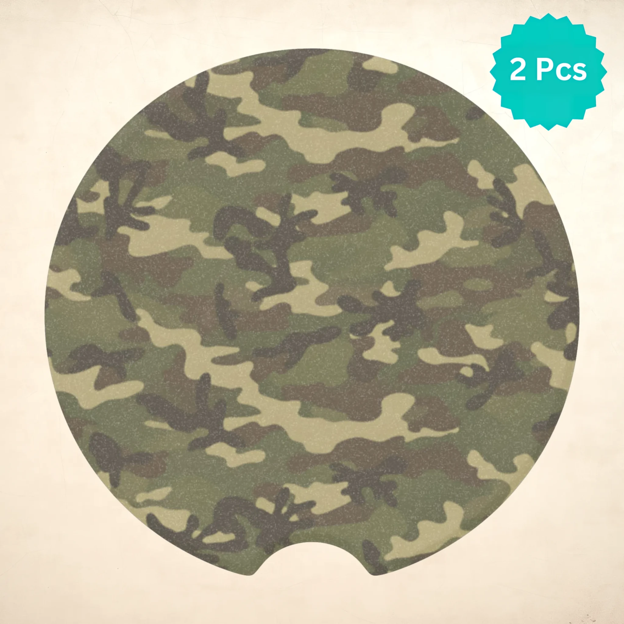 Army Camo Pattern Car Coasters Set - Road Muse