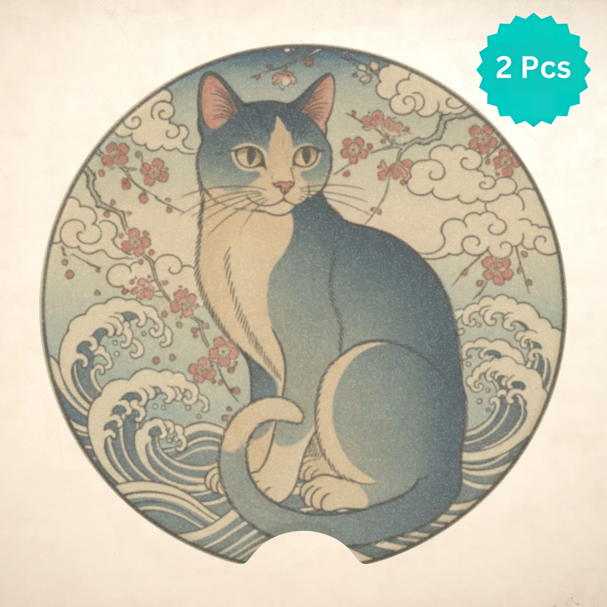 Artistic Cat Car Coasters Set - Road Muse