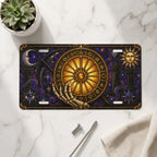 Astrology Wheel Skeleton Hand Zodiac Vanity Plate - Road Muse
