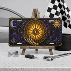 Astrology Wheel Skeleton Hand Zodiac Vanity Plate - Road Muse