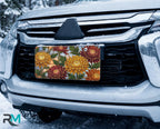 Autumn Chrysanthemum Floral Vanity Plate - Road Muse