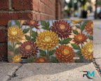 Autumn Chrysanthemum Floral Vanity Plate - Road Muse