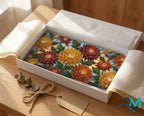 Autumn Chrysanthemum Floral Vanity Plate - Road Muse