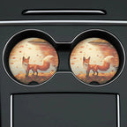 Autumn Fox Car Coasters Set - Road Muse