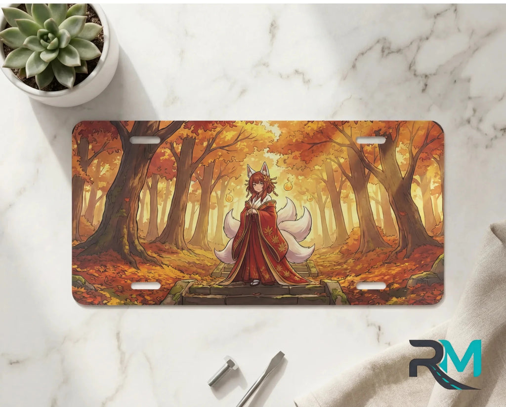 Autumn Fox Spirit Fall Forest Vanity Plate - Road Muse