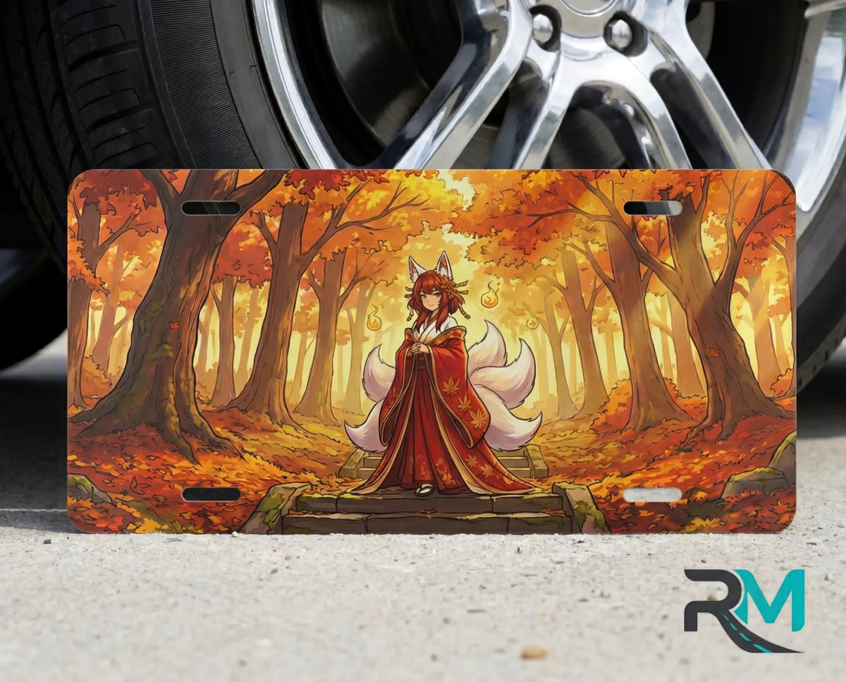 Autumn Fox Spirit Fall Forest Vanity Plate - Road Muse
