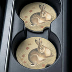 Autumn Rabbit Car Coasters Set - Road Muse