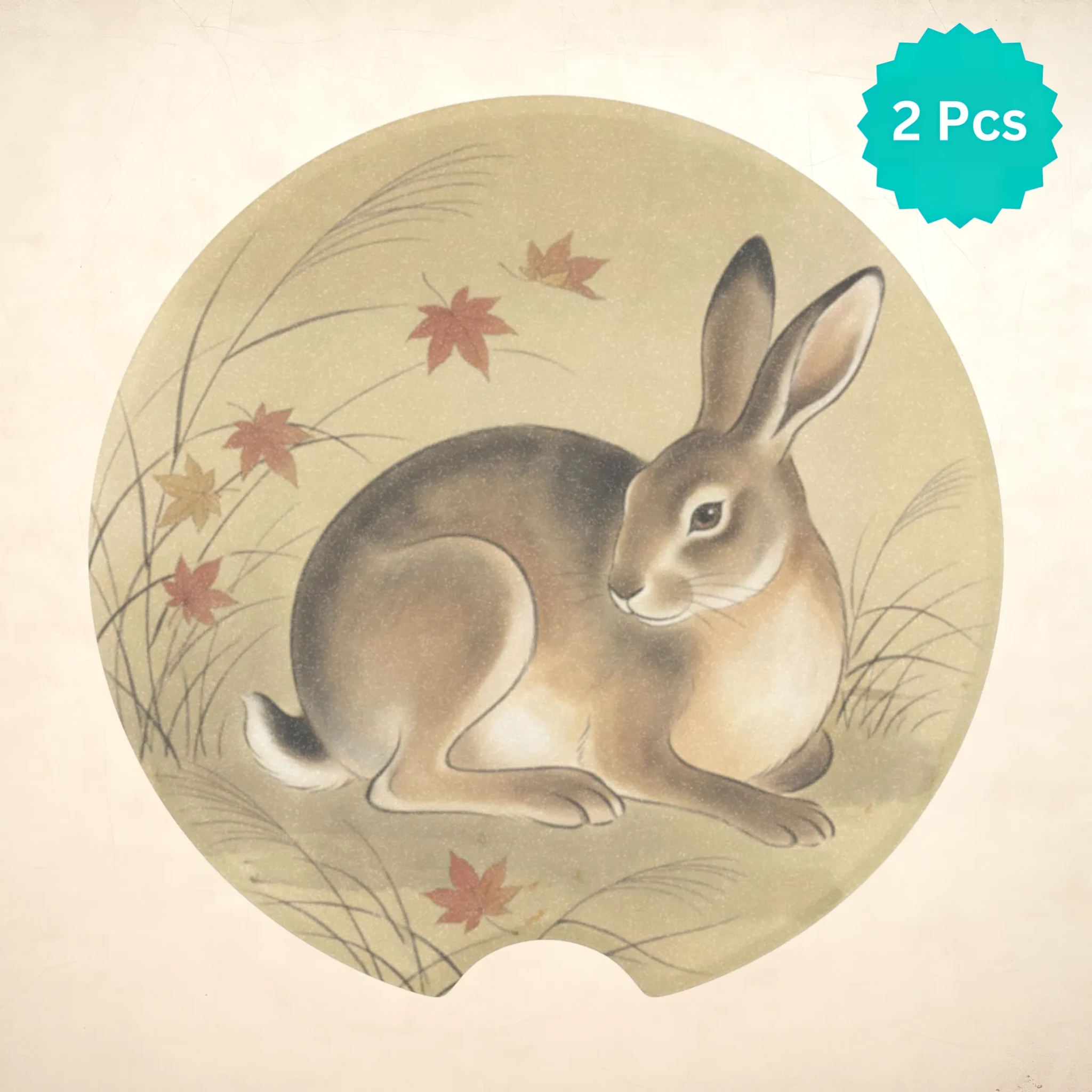 Autumn Rabbit Car Coasters Set - Road Muse