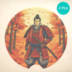 Autumn Samurai Car Coasters Set - Road Muse