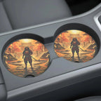 Autumn Samurai Shrine Car Coasters Set - Road Muse