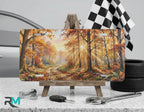 Autumn Sunlit Path Vanity Plate - Road Muse