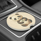 Bamboo Panda Car Coasters Set - Road Muse