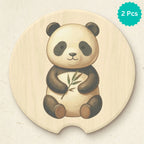 Bamboo Panda Car Coasters Set - Road Muse