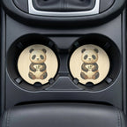 Bamboo Panda Car Coasters Set - Road Muse