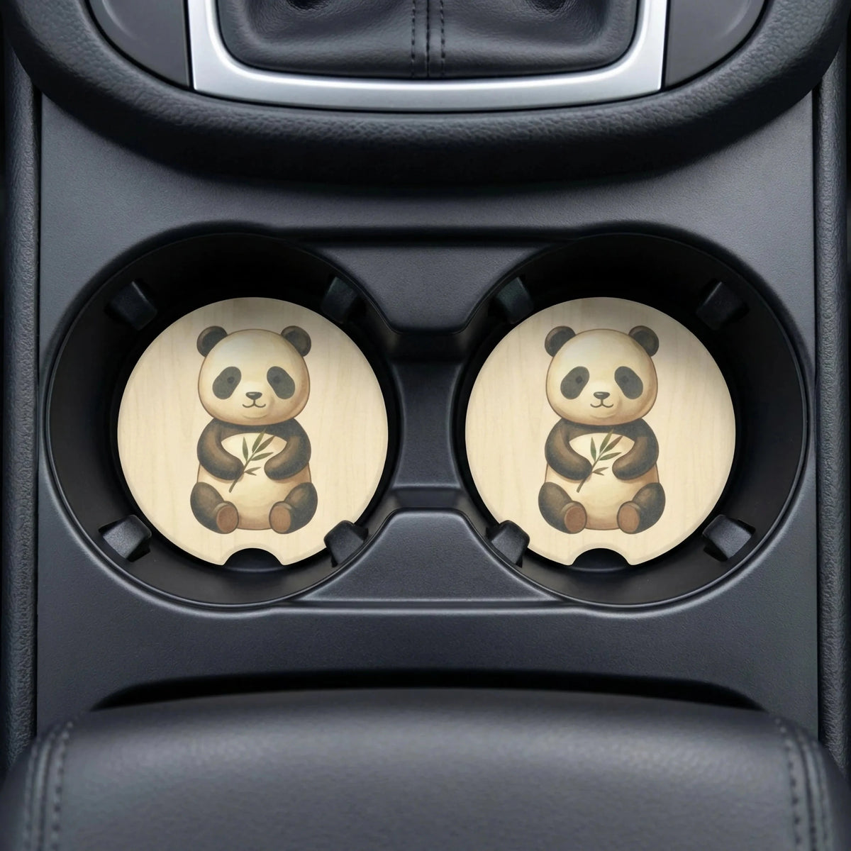 Bamboo Panda Car Coasters Set - Road Muse
