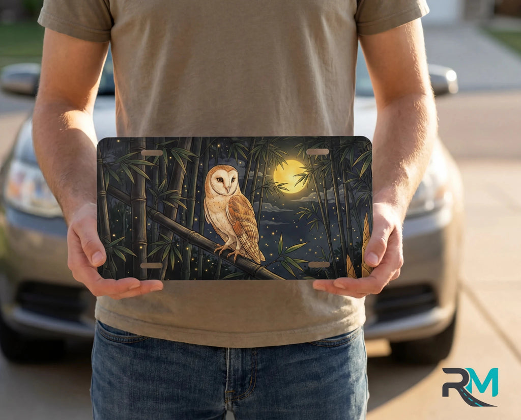 Barn Owl Moonlight Vanity Plate - Road Muse