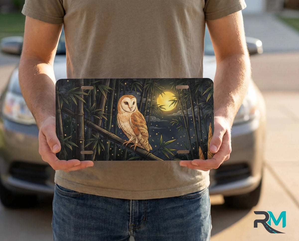 Barn Owl Moonlight Vanity Plate - Road Muse