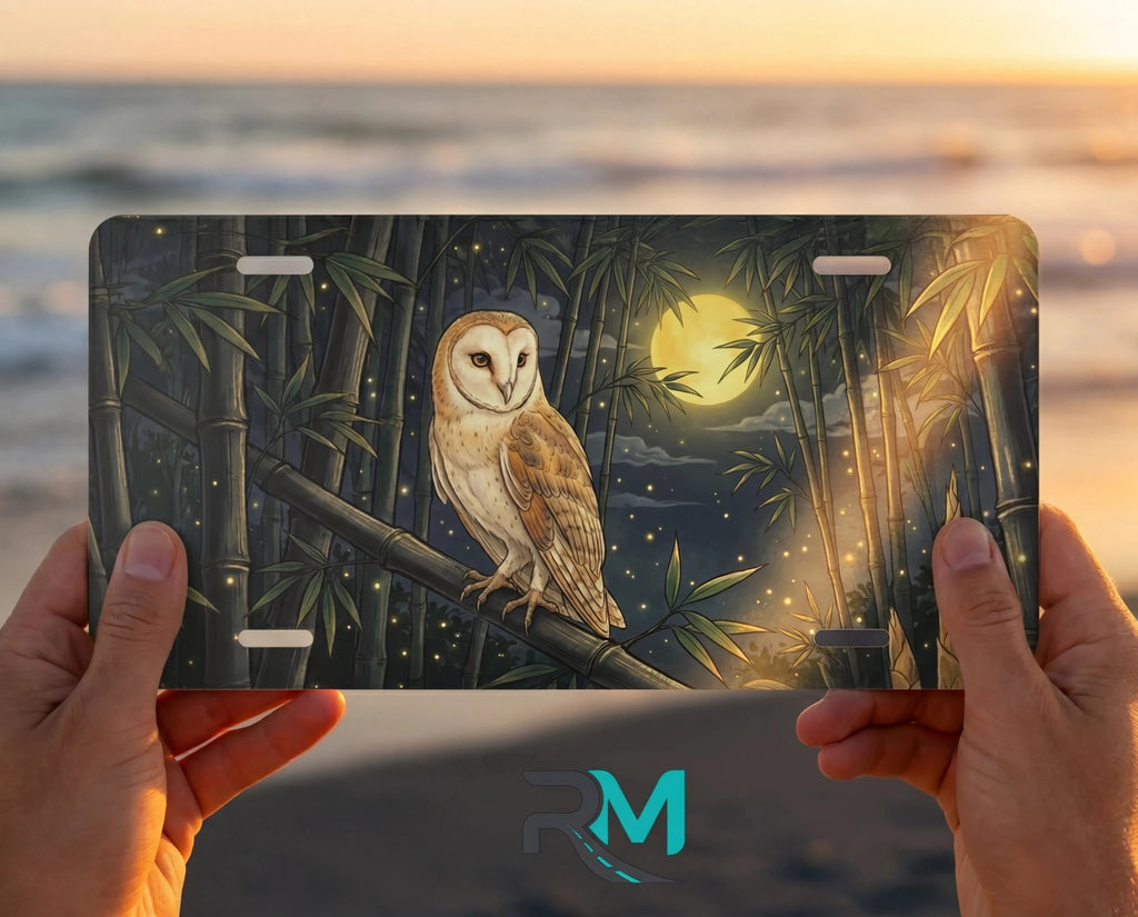 Barn Owl Moonlight Vanity Plate - Road Muse