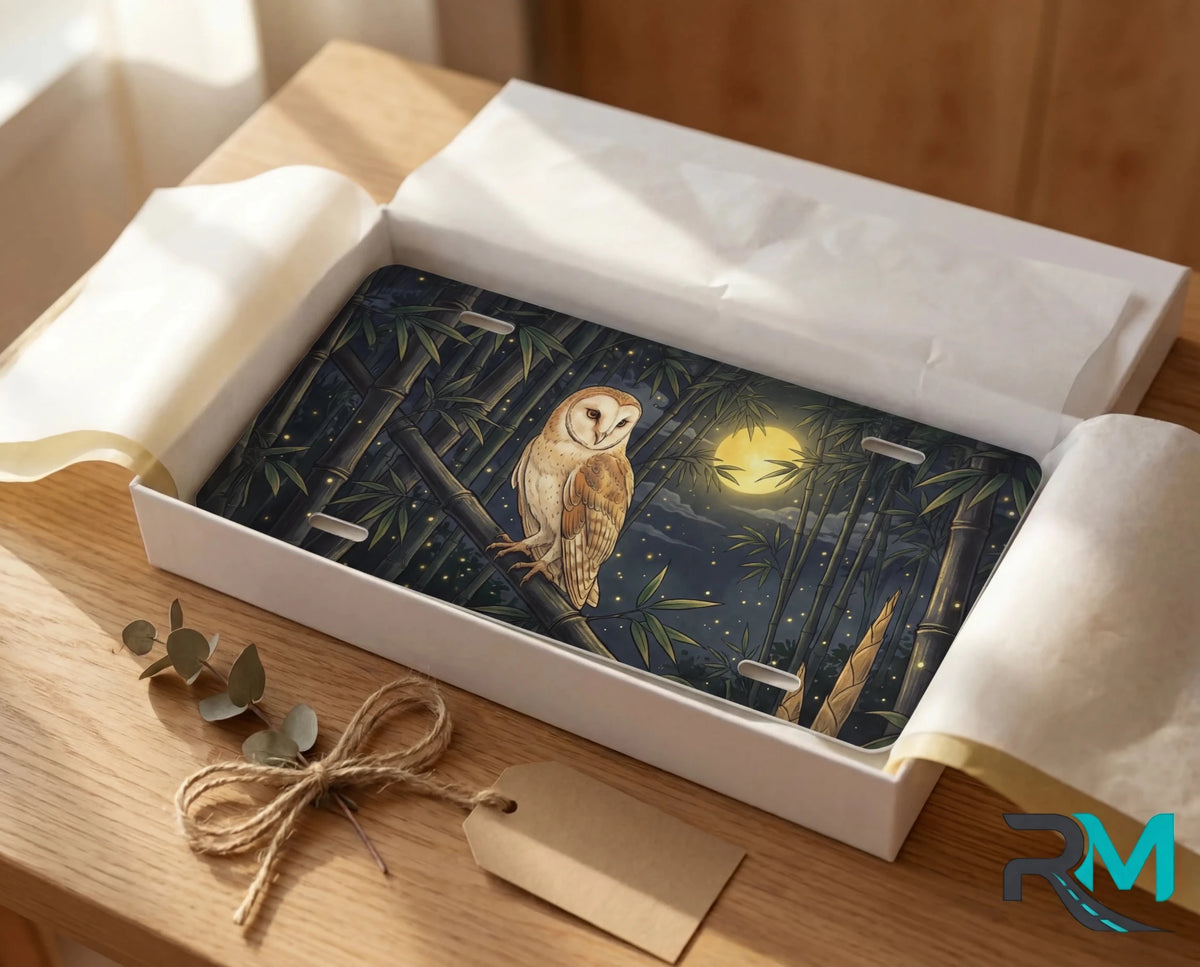 Barn Owl Moonlight Vanity Plate - Road Muse