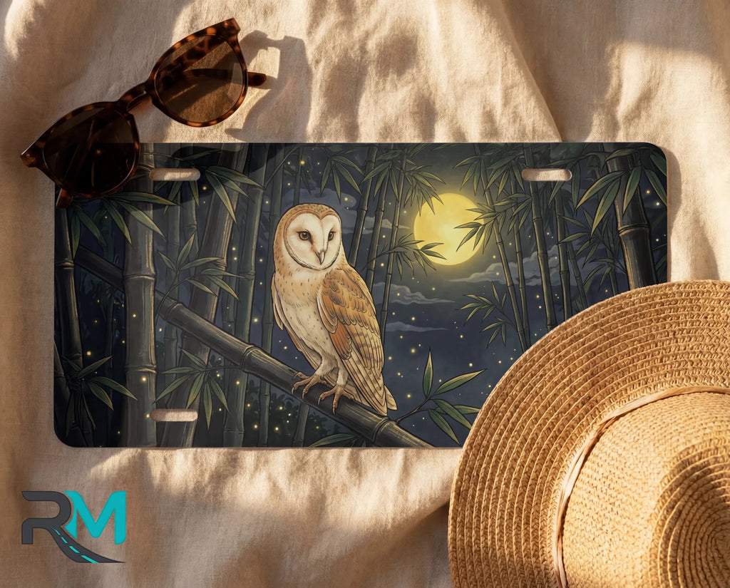 Barn Owl Moonlight Vanity Plate - Road Muse