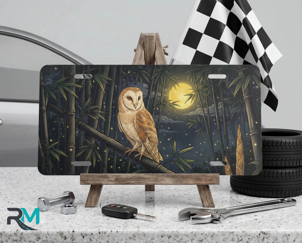 Barn Owl Moonlight Vanity Plate - Road Muse