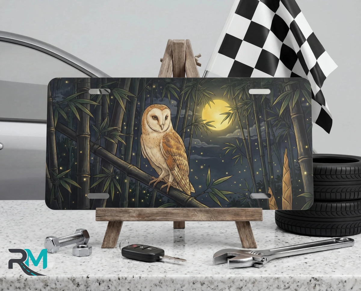 Barn Owl Moonlight Vanity Plate - Road Muse