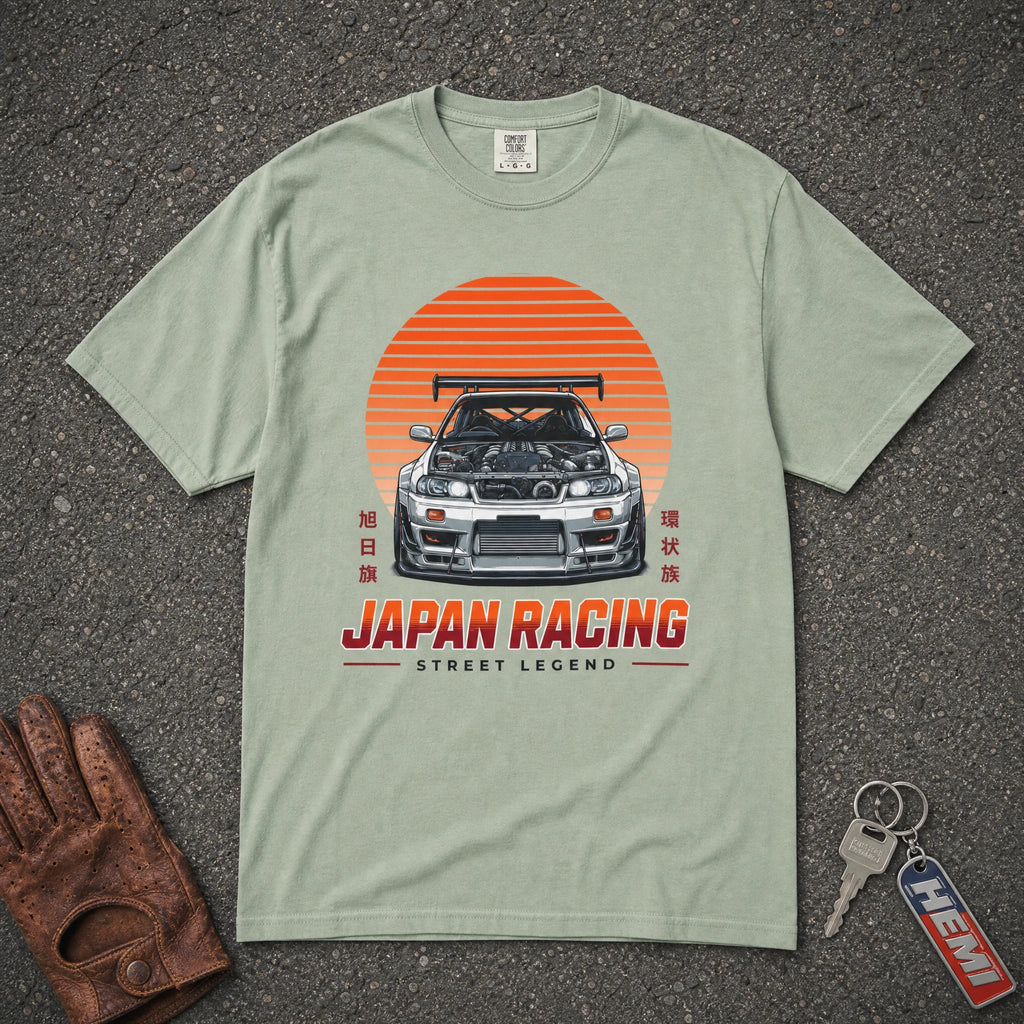 bay japan racing skyline tee — vintage import car graphic comfort colors street legend shirt