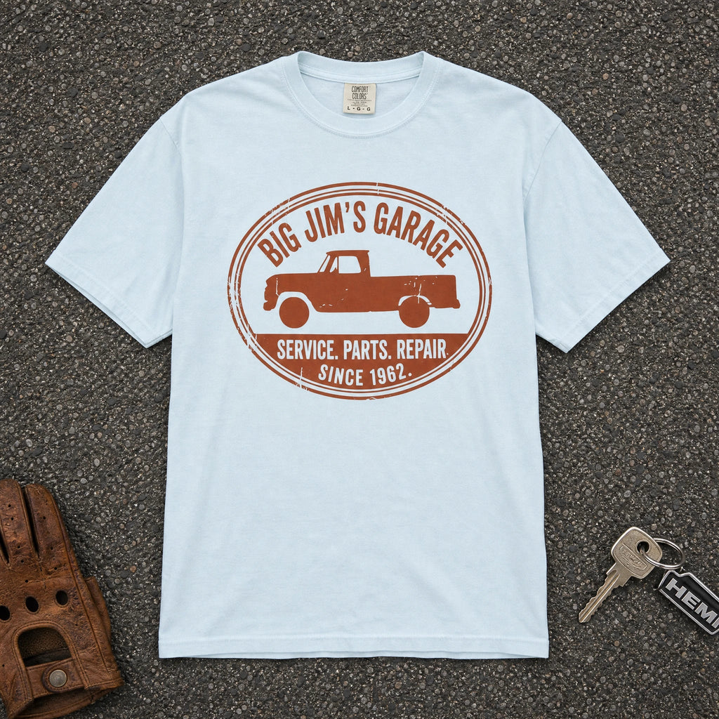 Big Jim's Garage Pickup Truck Tee - Road Muse