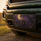 Black Widow Spider Web Moonlit Vanity Plate - Road Muse