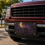 Black Widow Spider Web Moonlit Vanity Plate - Road Muse