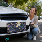 Blue Dragon Moon Fantasy Vanity Plate - Road Muse
