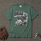 blue spruce drag racing vintage muscle car comfort colors tee — classic race graphic shirt