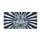 Blue Wolf Face Vanity Plate - Road Muse