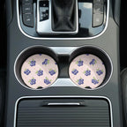 Blueberry Floral Car Coasters Set - Road Muse