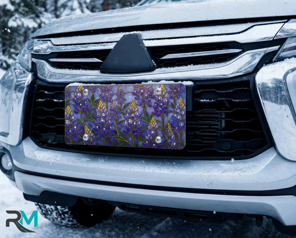 Bluebonnet Floral Vanity Plate - Road Muse